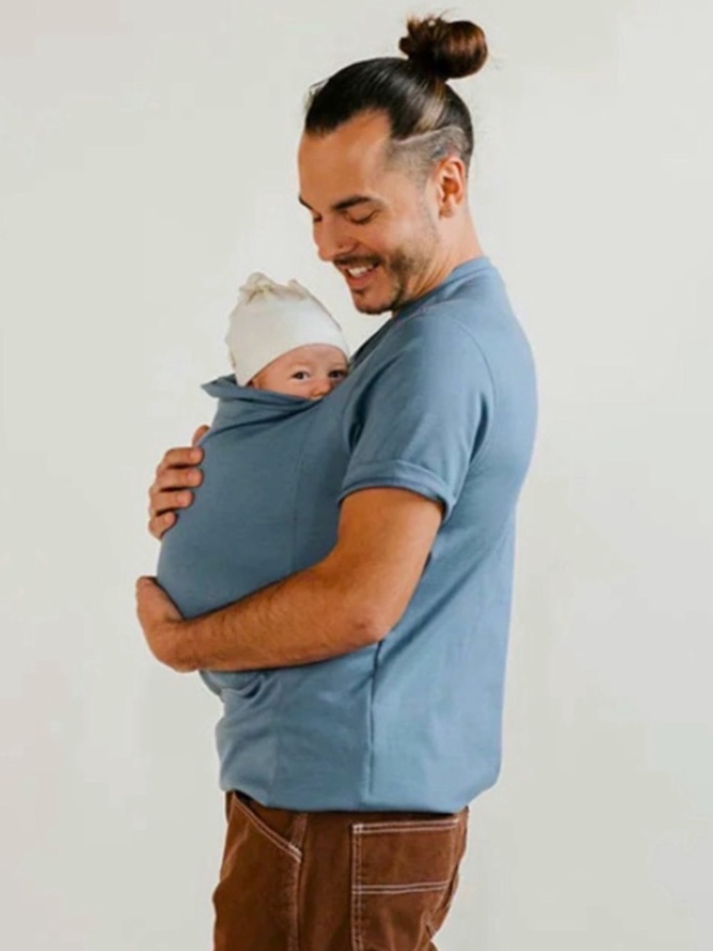 NWOT Lalabu Dad Shirt in Brook / Dusty Blue Short Sleeve Size M